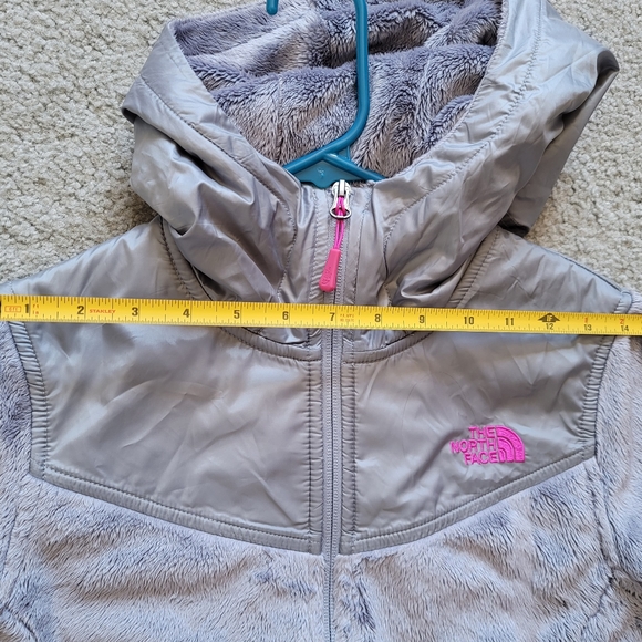 The North Face Women's XS Active Fleece Performance Jacket Grey Pink Logo Zip Up - Picture 12 of 16